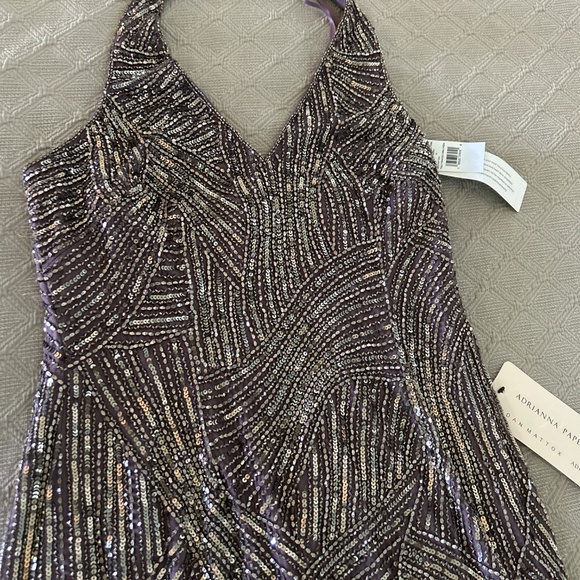 Beaded Halter Column Gown - Picture 3 of 4